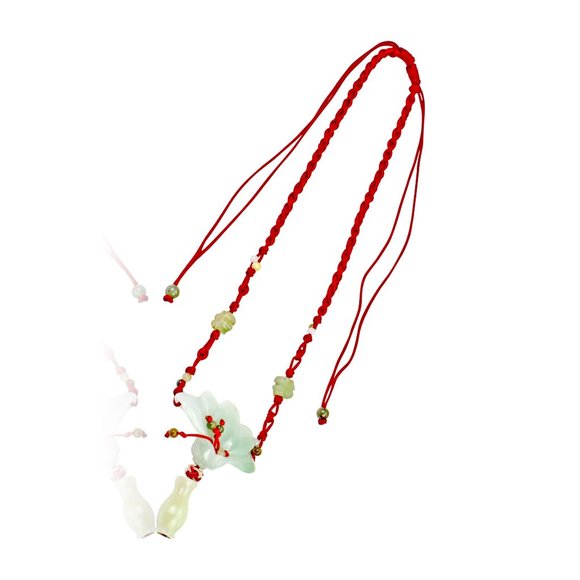 Fanned-out petals Peacock Flower Handmade Honey Jade Necklace Pendant - Picture 6 of 7